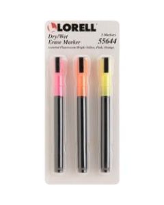 Lorell Magnetic Dry-Erase/Chalkboard Marker, Multicolor, Pack Of 3