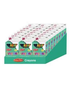Charles Leonard Creative Arts Crayons, 3-1/2in x 5/16in, Assorted Colors, 24 Crayons Per Box, Pack Of 24 Boxes