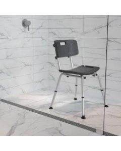 Flash Furniture Hercules Adjustable Bath And Shower Chair With Back, 33-1/4inH x 19inW x 20inD, Gray
