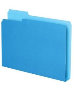 Pendaflex Double Stuff 1/3 Tab Cut Letter Top Tab File Folder - 8 1/2in x 11in - 250 Sheet Capacity - 1 1/2in Expansion - Assorted Position Tab Position - Blue - 50 / Box