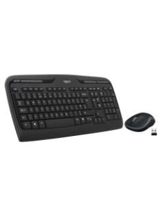LogitechMK320 Wireless Straight Full-Size Keyboard & Ambidextrous Optical Mouse, Black