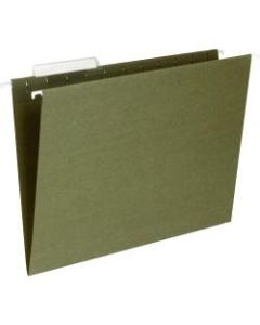 Business Source Standard Hanging File Folders, Letter Size, 1/3 Tab Cut, Standard Green, Box Of 25 Folders