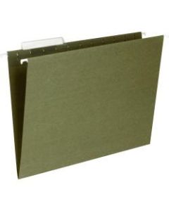 Business Source Standard Hanging File Folders, Letter Size, 1/3 Tab Cut, Standard Green, Box Of 25 Folders