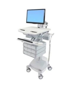 Ergotron StyleView - Cart for LCD display / keyboard / mouse / CPU / notebook / camera / scanner (open architecture) - medical - plastic, aluminum, zinc-plated steel - gray, white, polished aluminum - screen size: up to 24in