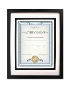 Dax Burns Group Airfloat Certificate Frame - 8in x 10in Frame Size - Rectangle - Wall Mountable - Horizontal, Vertical - 1 Each - Glass, Hardboard, Solid Wood - Black
