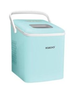 Igloo 26-Lb Automatic Self-Cleaning Portable Countertop Ice Maker Machine With Handle, 12-13/16inH x 9-1/16inW x 12-1/4inD, Aqua