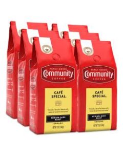 Community Coffee Arabica Ground Coffee, Cafe Special, 12 Oz Per Bag, Carton Of 6 Bags