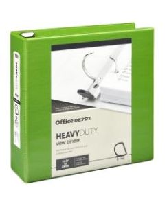 Office Depot Brand Heavy-Duty View 3-Ring Binder, 3in D-Rings, 49% Recycled, Army Green