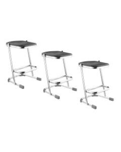 National Public Seating Elephant Task Z-Stool, Black Seat/Chrome Frame, Quantity: 3