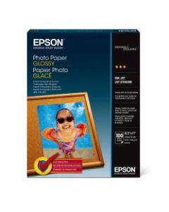 Epson Glossy Photo Paper, Letter Size (8 1/2in x 11in), Pack Of 100 Sheets
