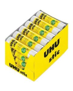 Saunders UHU stic Washable Glue Stick - 0.29 oz - 24 / Box - White