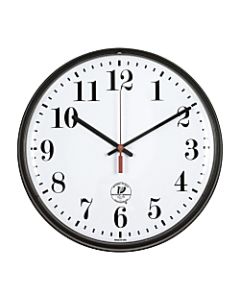 Chicago Lighthouse 12in Slimline Atomic Wall Clock, Black