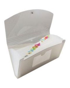 JAM Paper Expanding File, 4in Expansion, 5in x 8in, Smoke Gray