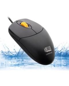 Adesso iMouse W3 USB Waterproof Optical Mouse With Magnetic Scroll Wheel, Black/Yellow