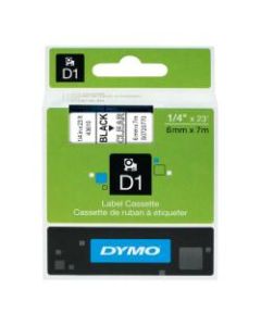 DYMO D1 43610 Black-On-Clear Tape, 0.25in x 23ft