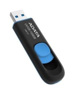 Adata UV128 128GB Black+Blue Retail - 128 GB - USB 3.0 - 90 MB/s Read Speed - 40 MB/s Write Speed - Black, Blue - Lifetime Warranty
