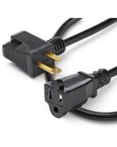 StarTech.com 12inch Outlet Saver Extension Cord - NEMA 5-15P to 2x NEMA 5-15R - 16AWG