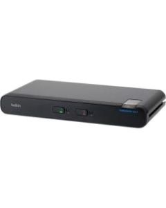 Belkin Universal Secure KVM Switch, 2 Port, Single Head - 2 Computer(s) - 1 Local User(s) - 3840 x 2160 - 7 x USB - Desktop, Under Table, Rack-mountable - TAA Compliant
