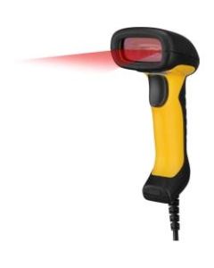 Adesso NuScan 2400U Waterproof Handheld CCD Barcode Scanner - Cable Connectivity - 200 scan/s - 12in Scan Distance - 1D - CCD - USB - Yellow, Black - IP67 - Industrial, Warehouse, Library, Hospitality, Retail