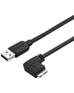 StarTech.com 2m 6 ft Slim Micro USB 3.0 Cable - M/M - USB 3.0 A to Right-Angle Micro USB - USB 3.1 Gen 1 (5 Gbps) - 6.56 ft USB Data Transfer Cable for Tablet, Portable Hard Drive, Card Reader, Storage Enclosure - First End: 1 x Type A Male USB