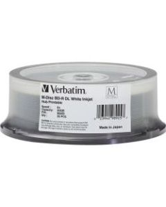 Verbatim M DISC BD-R DL - 8x - 50 GB - hite Inkjet Printable, Hub Printable - 25pk Spindle - 25pk Spindle