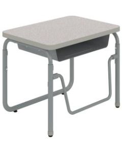 Safco AlphaBetter 2.0 Height-Adjustable Student Desk With Book Box And Pendulum Bar, 30inH x 28inW x 20inD, Dry Erase
