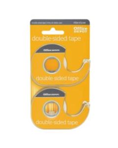 Office Depot Brand Double-Sided Tape In Dispensers, 1/2in x 400in, Clear, Pack of 2 rolls
