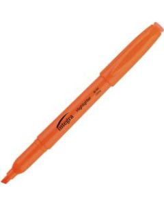 Integra Pen Style Fluorescent Highlighters - Chisel Marker Point Style - Fluorescent Orange - 12 / Dozen