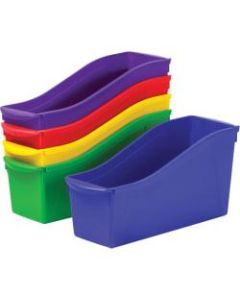Storex Book Bin Set - 1 Compartment(s) - 12.6in Height x 5.3in Width x 14.3in Depth - 50% - Red, Green, Blue, Purple, Yellow - Plastic - 5 / Set