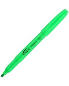 Integra Pen Style Fluorescent Highlighters - Chisel Marker Point Style - Green - 12 / Dozen