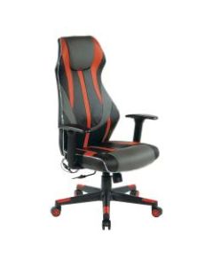 Office Star Gigabyte Faux Leather Gaming Chair, Black/Red