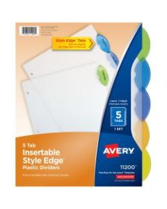 Avery Style Edge Insertable Plastic Dividers, Multicolor, 5-Tab