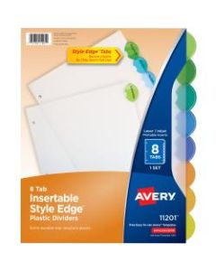Avery Style Edge Insertable Plastic Dividers, Multicolor, 8-Tab