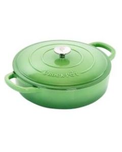 Crock-Pot Artisan 2-Piece Enameled Cast Iron Braiser Pan, 5 Quart, Pistachio Green