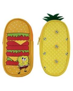 Inkology Nickelodeons SpongeBob SquarePants Pencil Pouches, 8-1/2in x 4in, Assorted Designs, Pack Of 6 Pencil Pouches