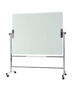 MasterVision Revolving Easel, 36in x 48in, Stainless Steel, White