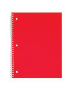 Just Basics Poly Spiral Notebook, 8 1/2in x 10 1/2in, Wide Ruled, 140 Pages (70 Sheets), Red