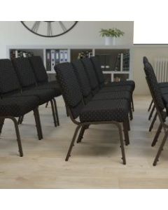Flash Furniture HERCULES Series Stacking Church Chair, Black Dot/Gold Vein