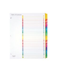 Office Depot Brand Table Of Contents Customizable Index With Preprinted Tabs, Multicolor, Numbered 1-31