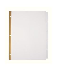 Office Depot Brand Plain Dividers With Tabs And Labels, White, 5-Tab, Pack Of 25 Sets