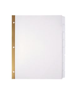 Office Depot Brand Plain Dividers With Tabs And Labels, White, 8-Tab, Pack Of 25 Sets