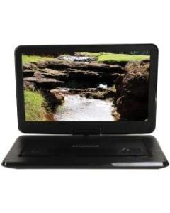 Sylvania SDVD1566 Portable DVD Player - 15.6in Display - 1366 x 768 - Black - DVD-R, CD-RW - JPEG - DVD Video, EVD, VOB, Video CD, MPEG-1, MPEG-2, MPEG-4, DivX - CD-DA, MP3, WMA - 1 x Headphone Port(s) - USB - Lithium Polymer (Li-Polymer) - 2.50 Hour