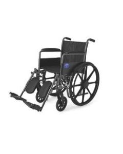 Medline K1 Basic Wheelchair, Elevating, Permanent Arm, 18in Seat, Gray