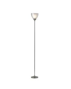 Adesso Presley Torchiere, 72inH, Clear Shade/Polished Nickel Base