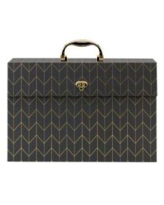 Office Depot Brand Expanding Legal Case File, 19 Pockets, Legal Paper Size, Gray/Gold Chevron