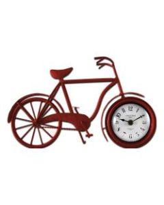 FirsTime & Co. Bicycle Tabletop Clock, Red