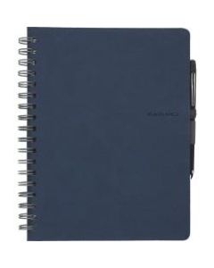 Mead Wirebound Premium Notebook - Wire Bound - 9.50in x 7.8in0.9in - 80 Sheets - Navy Cover - Perforated, Index Sheet - 1Each