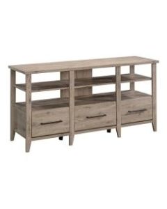 Sauder Summit Station Credenza Entertainment Center For 60in TVs, 29inH x 58-1/2inW x 17-1/2inD, Laurel Oak