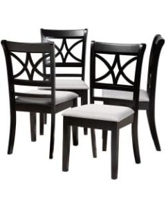 Baxton Studio Clarke Dining Chairs, Gray/Espresso Brown, Set of 2 Dining Chairs