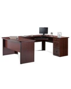 Realspace Broadstreet U-Shaped Executive Desk, Cherry